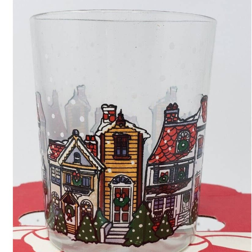 Christmas Rock/Neat Glasses Snow Village Scenes Holiday USA